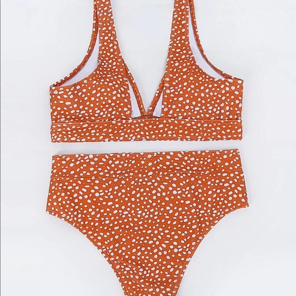 High waisted Dalmatian print dot bikini swimsuit - Picture 4 of 7